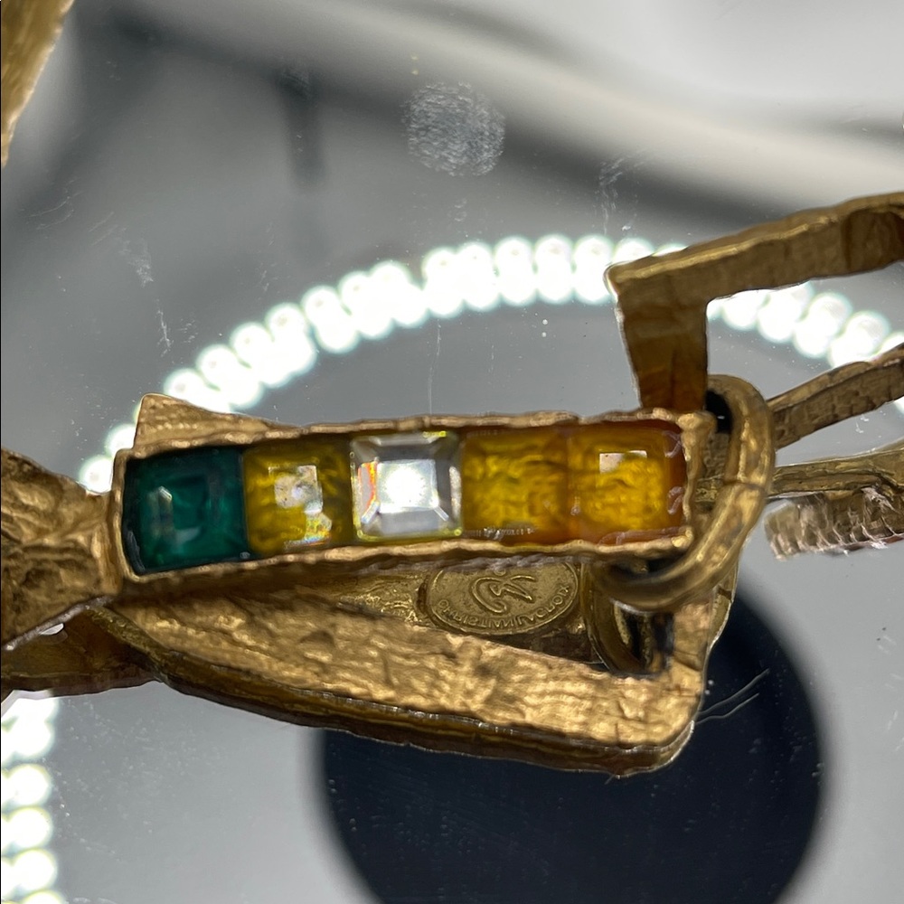 Vintage Christian Lacroix Colorful Gold-Tone Necklace and Clip-On Earrings Set - Picture 8 of 12